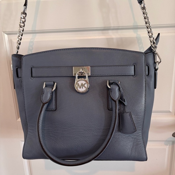 Michael Kors Hamilton Blue Saffiano Leather Satchel Tote Bag. - Picture 1 of 9